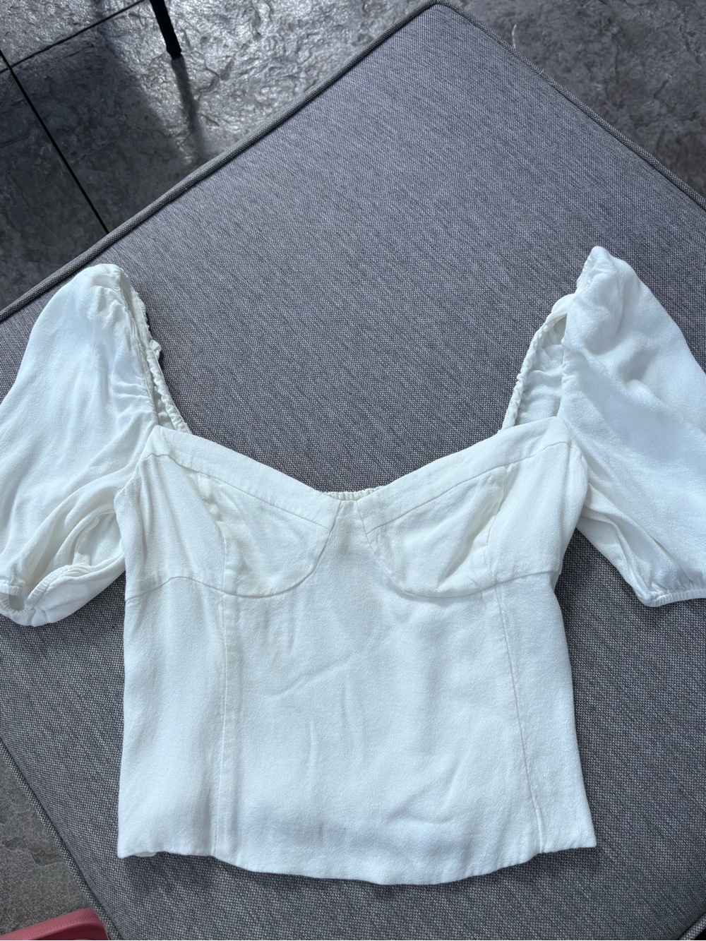 Wilfred Ivory Puff Sleeve Sweetheart Blouse